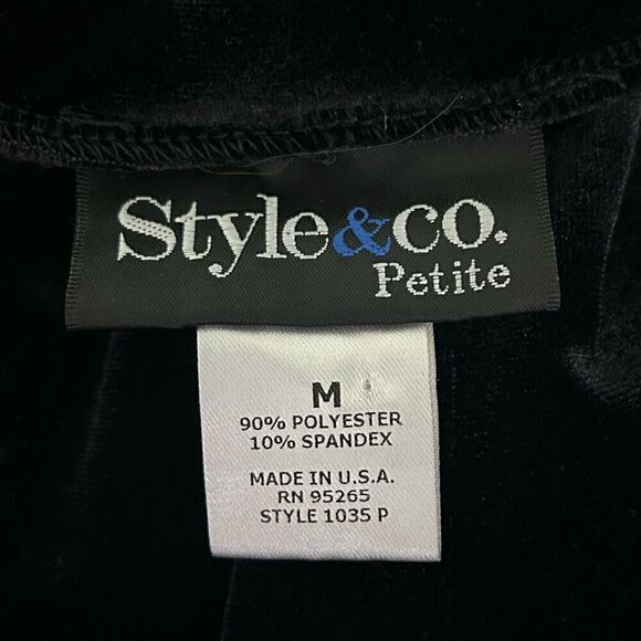 Style & Co Goth Velvet Witchy Wide Leg Pull On Velour Crop Pants Size M Petite - Picture 5 of 10